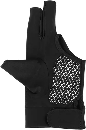 Vista 7 de Tbest Biljart Handschoenen, guante de billar para mano izquierda, 4 colores para adultos, 3 dedos, guante de billar para hombres y mujeres (negro L)