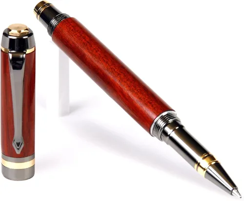 Vista 19 de Lanier Pens Pluma estilográfica Elite - Gun Metal - Negro y Blanco Ébano