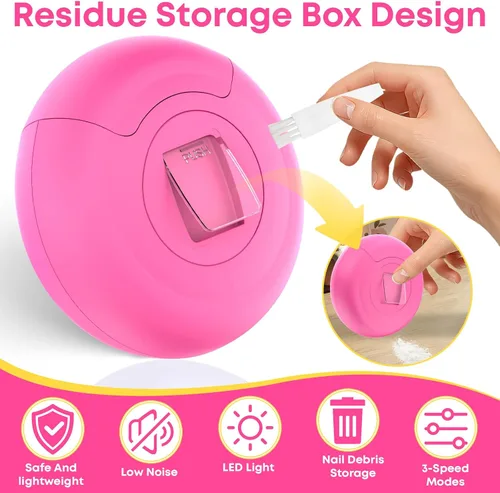 Vista 5 de Cortaúñas automático para personas mayores, cortaúñas eléctrico 3 en 1 con luz LED, batería recargable, cortaúñas para adultos, molinillo de uñas