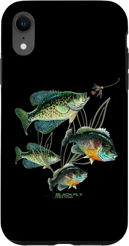 Vista 25 de Crappie Bluegill Fishing Phone Covers Black Fly Case for iPhone 17