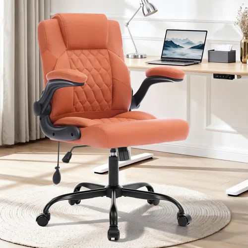 Vista 12 de Silla de oficina,Silla ejecutiva de escritorio para computadora,Negro Soporte lumbar inflable,Cuero PU suave,Reposabrazos