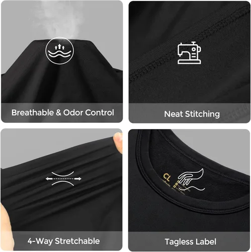 Vista 4 de CL convallaira Thermal Compression Shirts for Men, Long Johns Underwear Pant Tops and Bottoms Base Layer