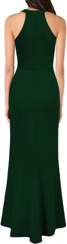 Vista 2 de WOOSEA Vestido largo de cóctel de noche sin mangas con cuello en V para mujer