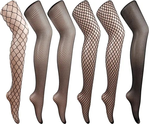 Vista 2 de DRESHOW Women Fishnet Tights Fishnet Stockings Hight Waist Tights Thigh High Pantyhose Plus