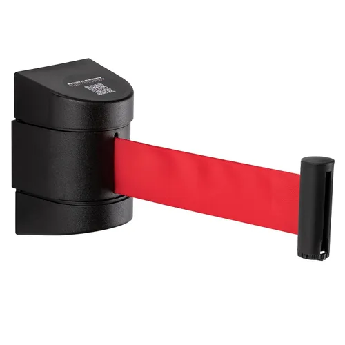 Vista 12 de DuraSteel Barrera retráctil para cinturón de control de multitudes de montaje en pared, cinturón de barrera retráctil negro de 9.2 pies, barreras