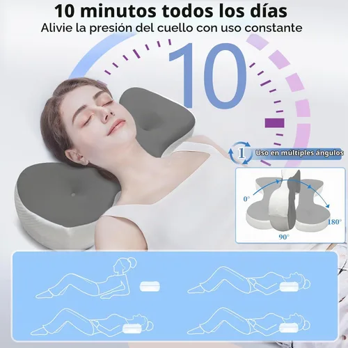 Vista 3 de Almohada Cervical de Rodillo para el Cuello, Di Adiós al Dolor de Cuello, Almohada de Soporte de Cuello para Viaje para Dormir de Lado, Almohada