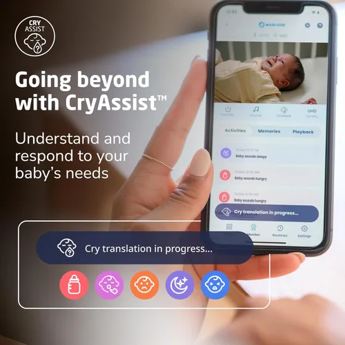 Vista 7 de Maxi-Cosi See Pro 360 Baby Monitor con traducción CryAssist™ AI Cry Translation, cámara HD 2K con PTZ, unidad principal segura sin Wi-Fi de 5