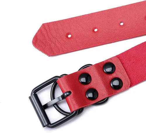 Vista 5 de Gangel Gargantilla circular de piel sintética con collar de roca gótica ajustable accesorio para disfraz de cosplay paquete de 1