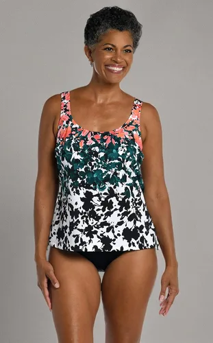 Vista 3 de Maxine of Hollywood Womens Scoop Neck Tankini Swimsuit Top Multi/ Flores Flotantes
