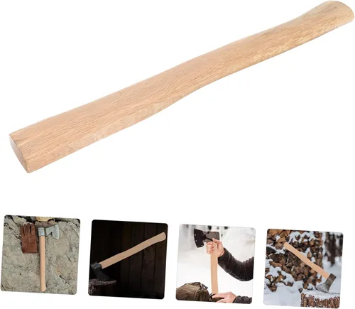 Vista 8 de Mango de hacha de madera de 19.68 pulgadas, mango de hacha de repuesto para corte de leña y camping, pieza de madera ergonómica duradera con fácil