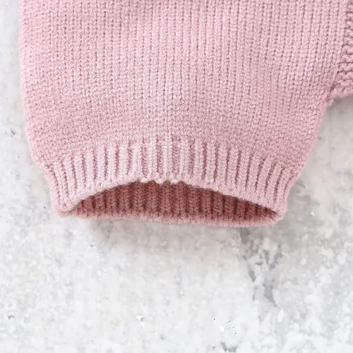 Vista 5 de Mameluco de punto para bebé, recién nacido, sin mangas, conjunto de suéter para niños y niñas con gorro cálido