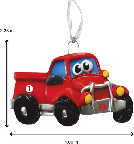 Vista 4 de Adorno personalizado 2024 para camioneta, juguetes para árbol de Navidad, decoración artesanal personalizada para niños