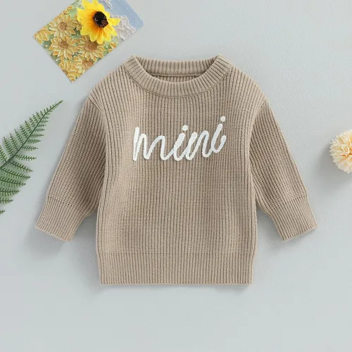 Vista 2 de Suéter de punto grueso para bebé, niña, niño, sudadera cálida de manga larga para otoño e invierno