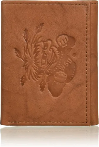 Vista 9 de Rico Industries NCAA Alabama Crimson Tide - Cartera triple de piel en relieve, color marrón