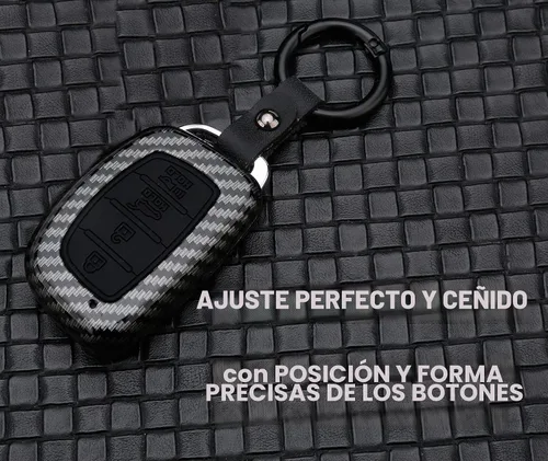 Vista 5 de Funda para llavero para Hyundai Tucson Elantra Sonata 2018, 2017, 2016, 4 botones, sin llave, funda para control remoto de entrada sin llave