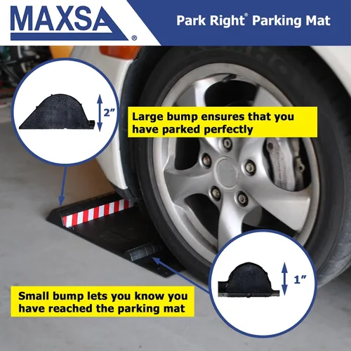 Vista 4 de Maxsa 37358-RS Park Right - Alfombrilla de estacionamiento de 21 x 11 x 2 pulgadas, color negro, exclusivo de Amazon