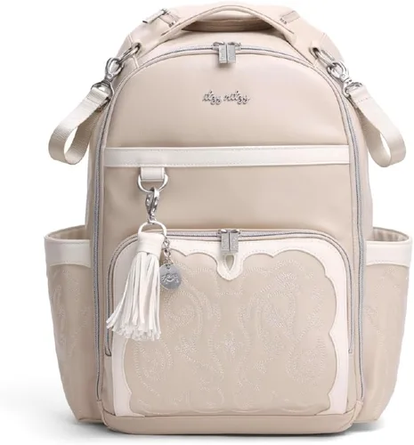 Vista 18 de Itzy Ritzy Boss Plus Mochila grande para pañales con 19 bolsillos (Aspen)