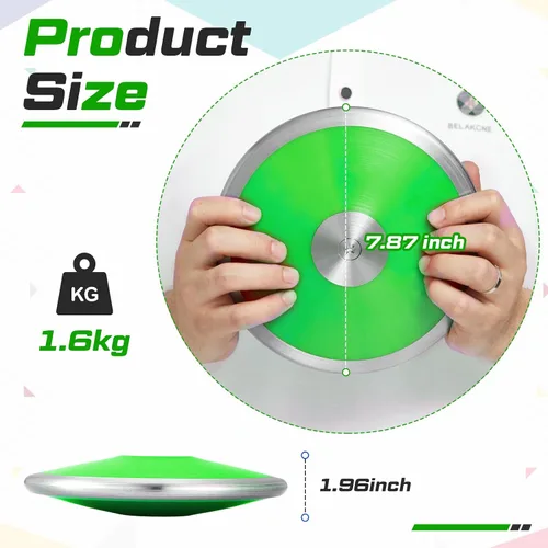 Vista 3 de Wettarn 2 Pcs 1. 6 kg Sports Training Discus for Junior High School Students Teen Boys Girls Graduation Gifts for Discus Track and Field Discuses