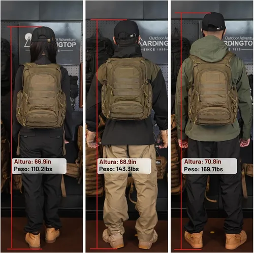 Vista 6 de Mardingtop - Mochilas tácticas Molle (Equipo modular de transporte de carga ligera), estilo militar, de 25 litros, para senderismo, acampar, viaje