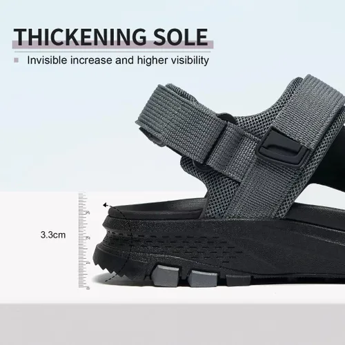 Vista 3 de MEGNYA Sandalias cómodas para caminar para hombre, sandalias deportivas suaves de senderismo con tres correas ajustables de velcro y velcro