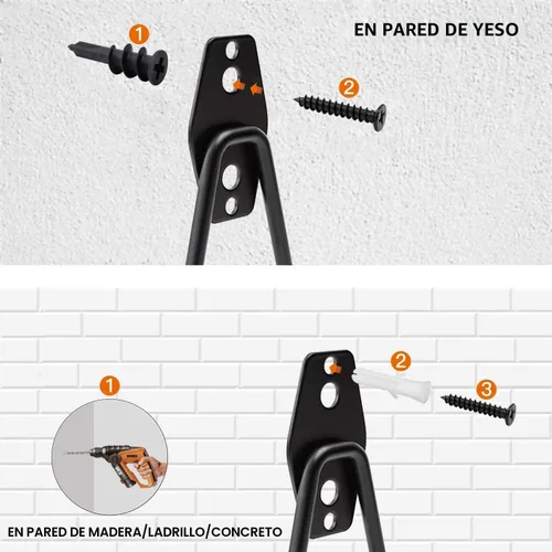 Vista 4 de SMARTOLOGY Ganchos de garaje, paquete de 12 ganchos de almacenamiento de pared, incluye 2 soportes para cables de extensión, organización