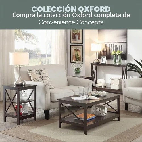 Vista 9 de Convenience Concepts - Mesa auxiliar con 1 cajón, color blanco, colección Oxford
