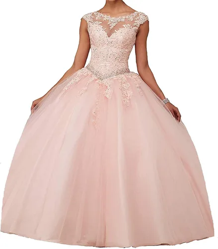 Vista 44 de QXMYOO Vestido de Gala de Quinceañera Sweet 16 Fiesta de Graduación Vestido de Princesa para Adolescentes Negro (Style1-Black)