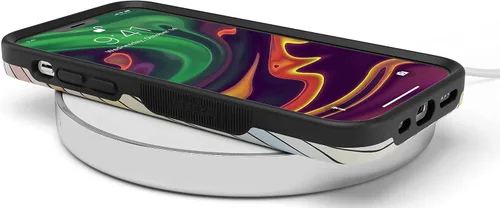 Vista 8 de Casely Funda para iPhone 11 Pro Max Ride The Wave Forro de arcoíris pastel Diseño protector audaz