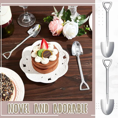 Vista 5 de Zhehao 50 cucharas de pala de acero inoxidable de 6.1 pulgadas, cuchara de postre reutilizable para helado, frutas, café, hogar, restaurante