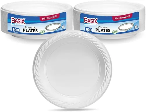 Vista 9 de Basix [100 unidades] Cuencos desechables de plástico blanco de 5 onzas para postre, aptos para microondas, ideales para la escuela, comida