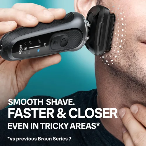 Vista 9 de Braun Series 7 - Afeitadora eléctrica para hombres, maquinilla de afeitar húmeda y seca, centro de limpieza y carga SmartCare 4 en 1, accesorio