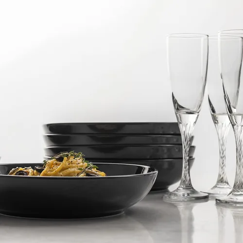 Vista 5 de Y YHY Tazones para pasta de 30 onzas, cuencos grandes para servir ensalada, cuencos de sopa poco profundos, cuencos de porcelana para pasta, juego