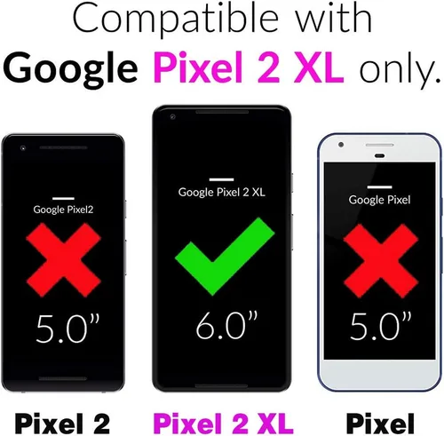 Vista 2 de Asuwish Funda compatible con Google Pixel 2XL, protector de pantalla de vidrio templado y accesorios para celular, fundas protectoras de silicona