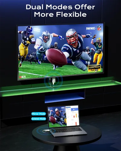 Vista 7 de AYY Kit transmisor y receptor HDMI inalámbrico 5G, extensor HDMI 4K con rango de 164 pies, adaptador de pantalla inalámbrico Plug & Play