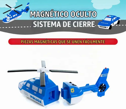 Vista 4 de POPULAR PLAYTHINGS Mezcla o combina vehículos, juego de juguete magnético, policía