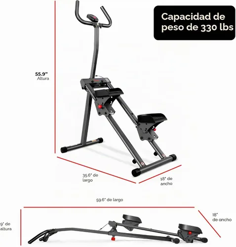 Vista 6 de Sunny Health & Fitness Stair Stepper & Climber Exercise Equipment for Home Workout, Compact Cardio Training Machine