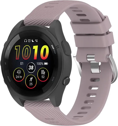 Vista 9 de Correa de reloj Garmin Forerunner 165 para mujeres y hombres, 0.787 pulgadas, ajustable, de silicona, suave, de repuesto, para Garmin Forerunner 165