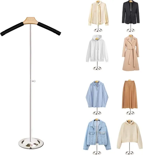 Vista 8 de Soporte para exhibición de camisas con altura ajustable de 20 a 36 pulgadas, torso de maniquí con acolchado de espuma, soporte premium