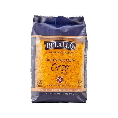 Vista 6 de DeLallo Pasta Orzo sin gluten, bolsa de 12 onzas, (paquete de 2), hecha con harina de maíz y arroz, hecha a mano en Italia, sin OMG, todo natural