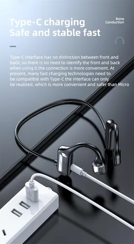 Vista 6 de Auriculares de conducción ósea – 2023 nuevos teléfonos impermeables de conducción ósea con micrófono, auriculares de oreja abierta 5.3, auriculares