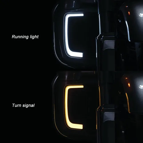 Vista 6 de Luces de ventilación Road Glide, intermitentes, circulación diurna, luces laterales para motocicletas 2015-2020 (negro)