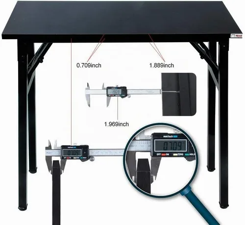 Vista 8 de Need - Escritorio plegable de 31 1/2" sin ensamblaje, mesa pequeña para computadora, escritorio robusto y resistente para espacios pequeños, marco