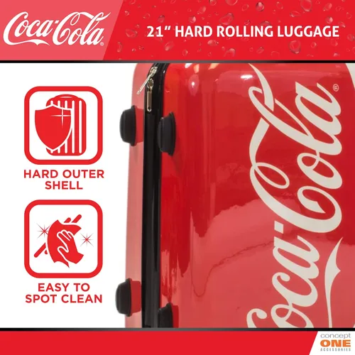 Vista 5 de Concept One Coca Cola - Maleta con ruedas de 21 pulgadas, color rojo