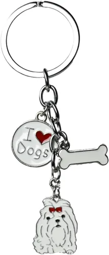 Vista 5 de Llavero para perro, lindo llavero de perro para mascotas, mini llavero de metal