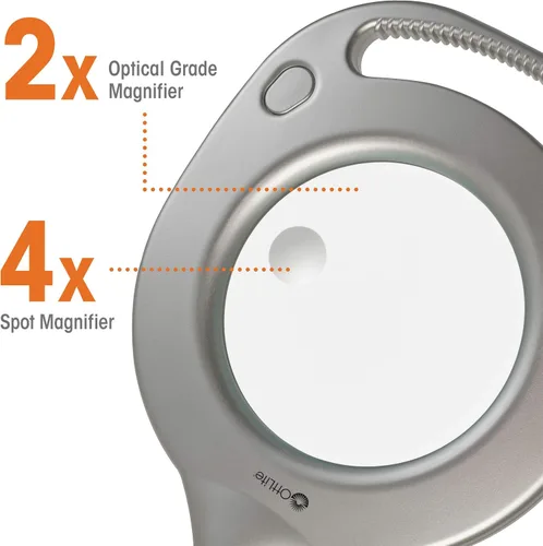 Vista 6 de OttLite – Lámparas para mesa y piso, con lupa, 2 en 1, ledes, 43828C, 15.00watts