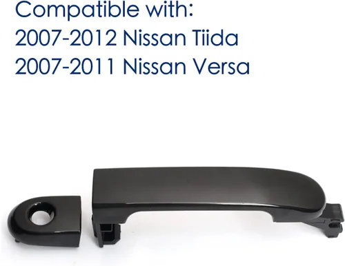 Vista 5 de Manija de puerta exterior para Nissan Versa 2007-2012, lado del conductor delantero izquierdo con llavero, reemplaza NI1310130 82363, Negro