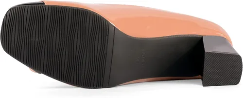 Vista 3 de ANN CREEK Zapatos de tacón bajo para mujer, zapatos de oficina de dos tonos, punta cuadrada, tacón grueso, de 2.4 pulgadas, Negro