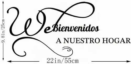 Vista 2 de Bienvenido a nuestro hogar Vinilo removible DIY Adhesivo de pared Decoración del hogar para sala de estar comedor