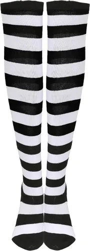 Vista 7 de QUJQOM Disfraz de ladrón de Halloween para mujer, adulto, ladrón de bancos, cosplay, camiseta a rayas, calcetines con guantes, bolsas de lona