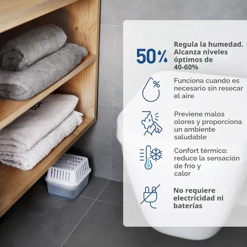 Vista 3 de HUMYDRY Deshumidificador absorbente de humedad con 3 repuestos, dispositivo compacto de 8.8 onzas
